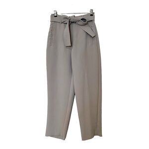Aritzia Wilfred High-Waisted Tie Front Jallade Trouser Pants Taupe Gray - Sz 4